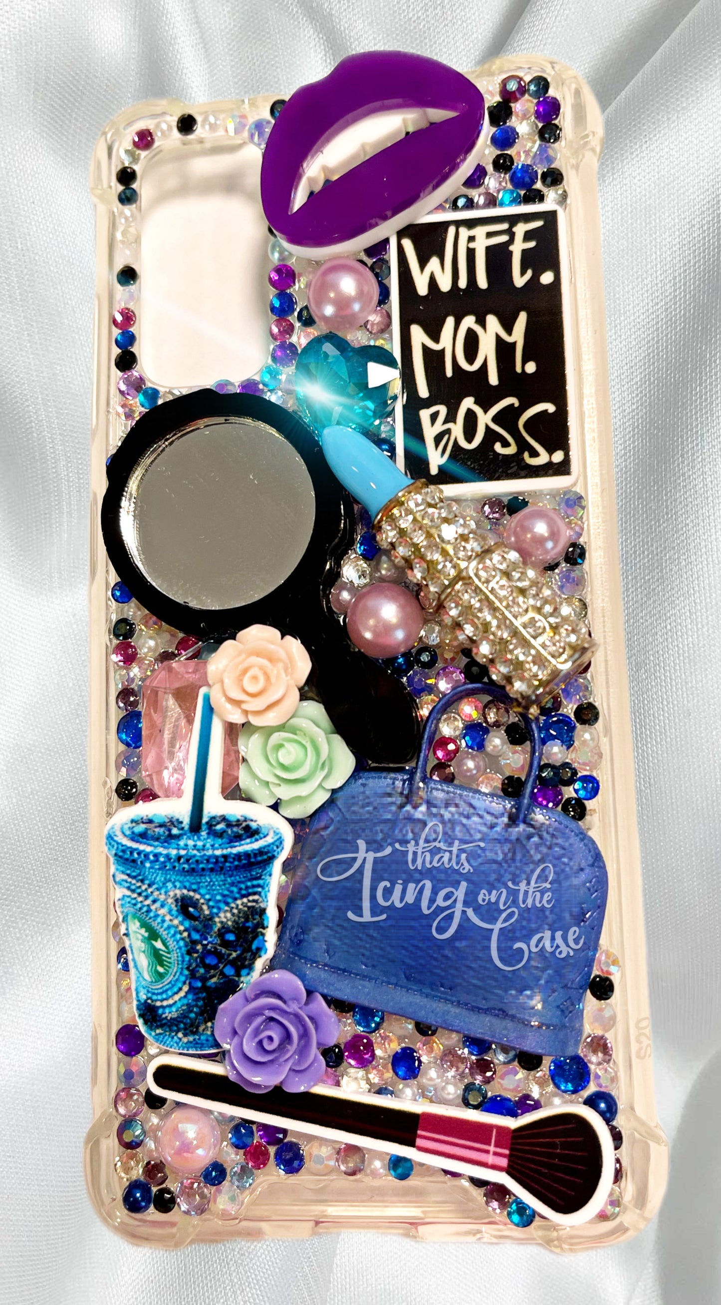Wife Mom Boss Ready To Ship snap on phone case with protective bumper guards for the Samsung Galaxy S20