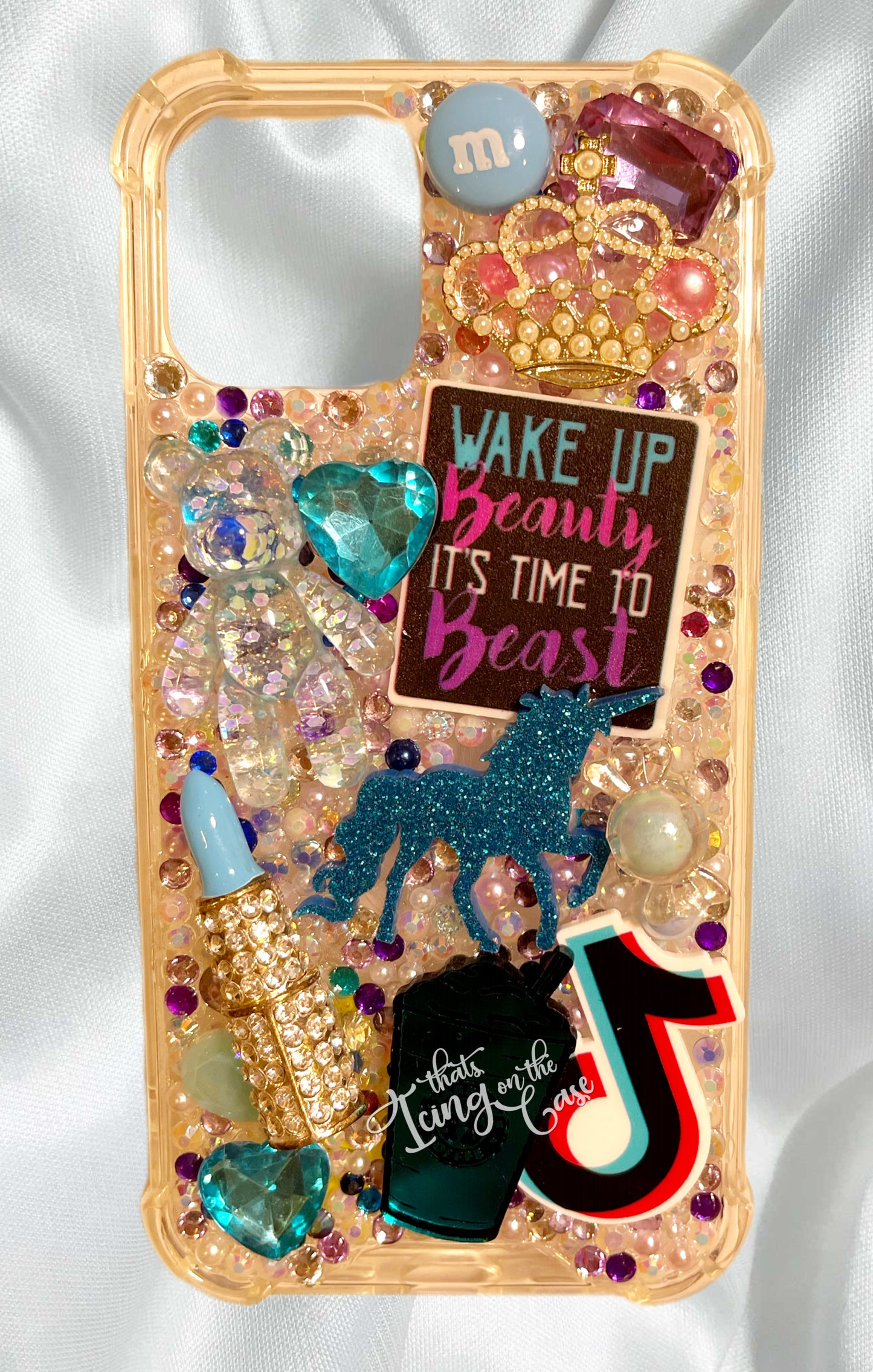 Wake Up Beauty and Tik Tok Ready to Ship Snap On Phone Case for iPhone 12 and 12 Pro with Protective Bumper Guards