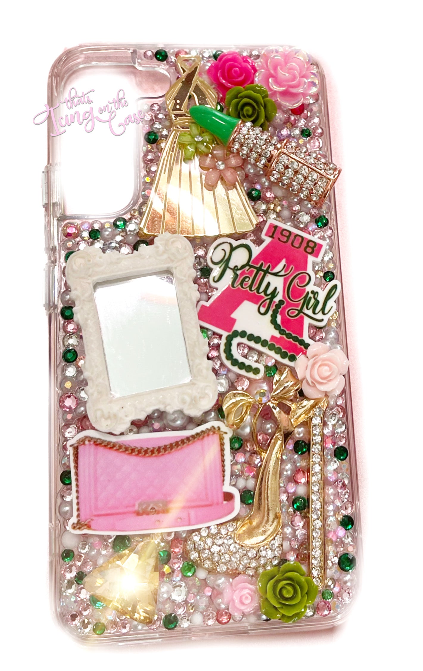 1908 Pretty girl - Pink & Green Sorority Phone Case