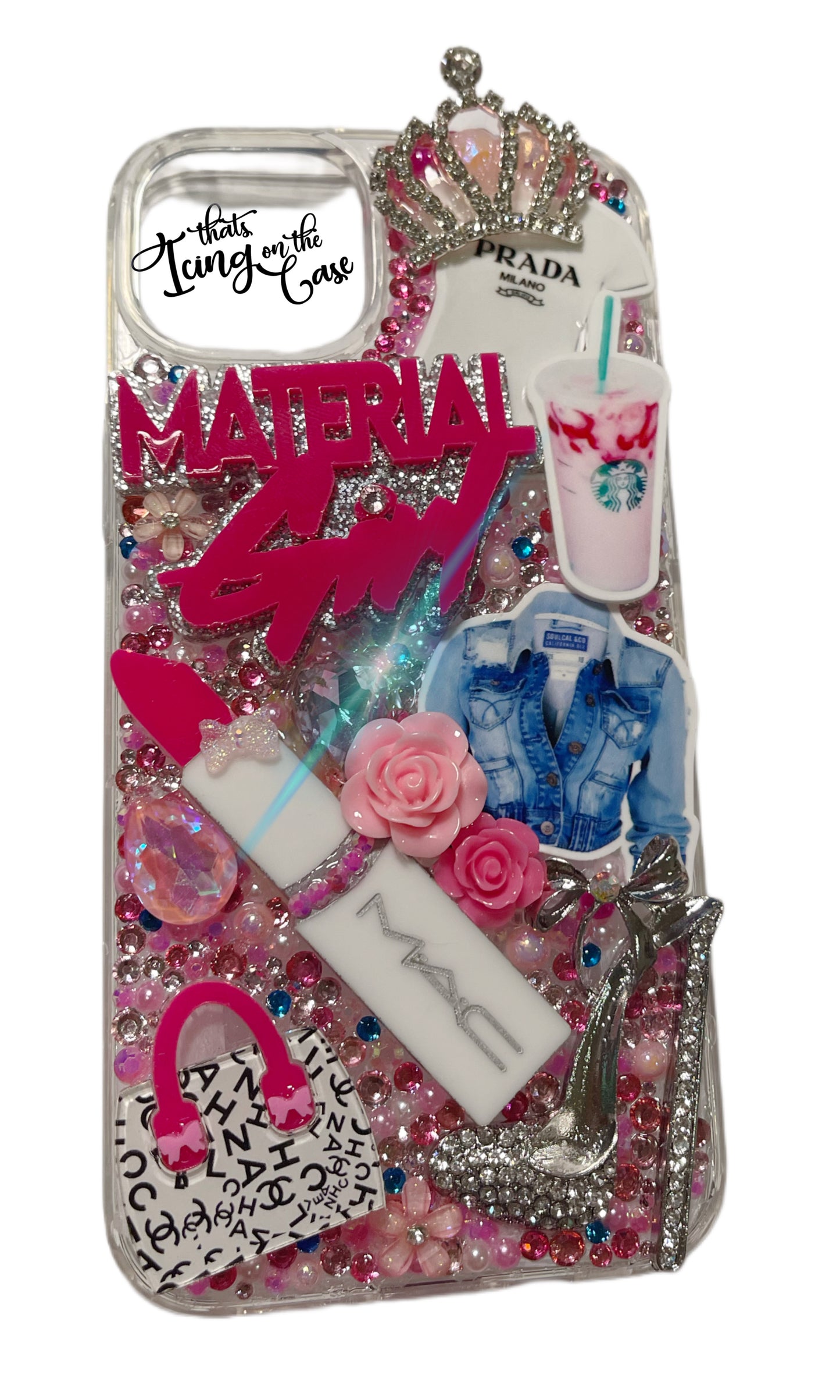 iPhone 14+ Material Girl Ready to Ship Phone Case with Protective Bumper Guards