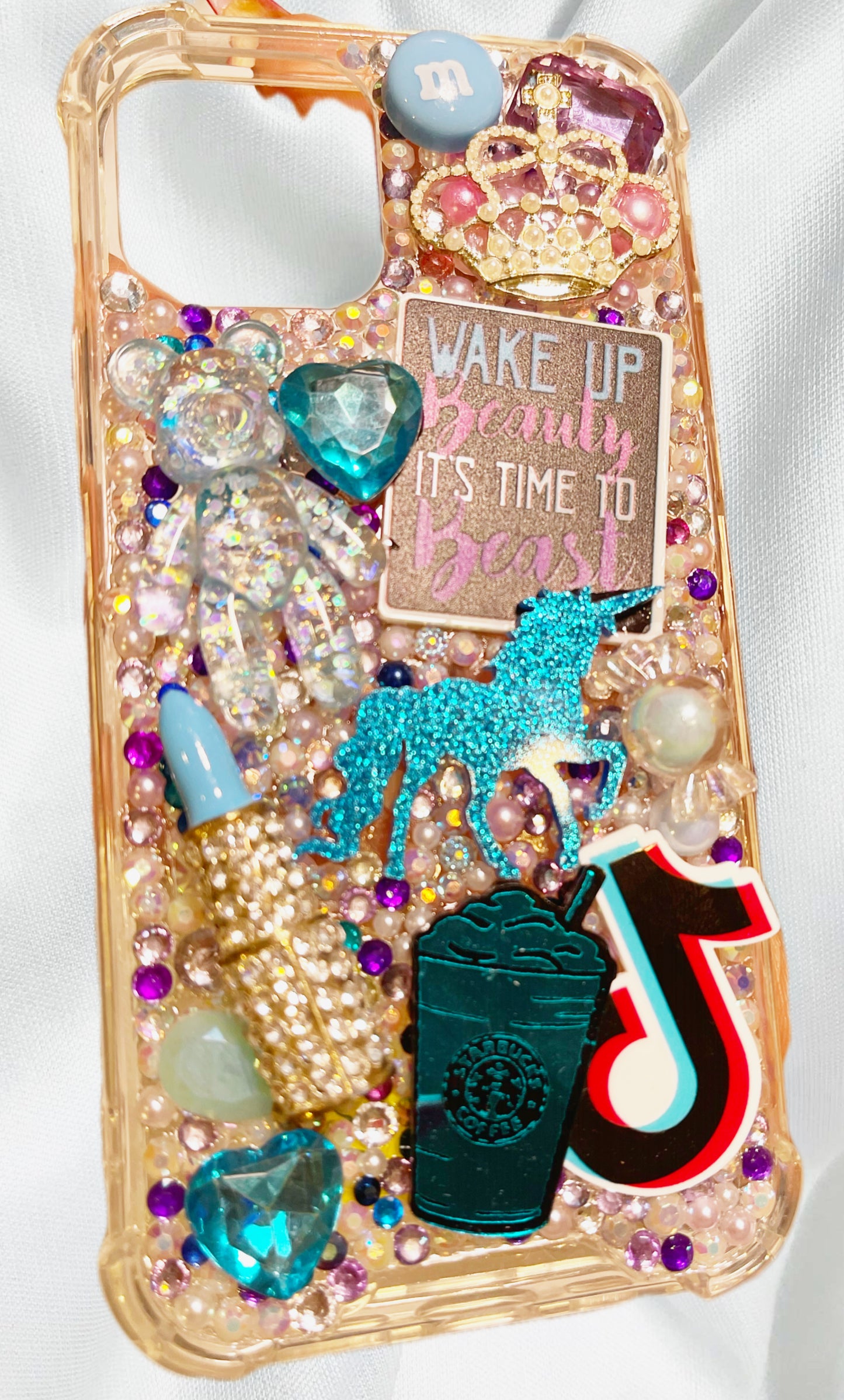 Wake Up Beauty and Tik Tok Ready to Ship Snap On Phone Case for iPhone 12 and 12 Pro with Protective Bumper Guards