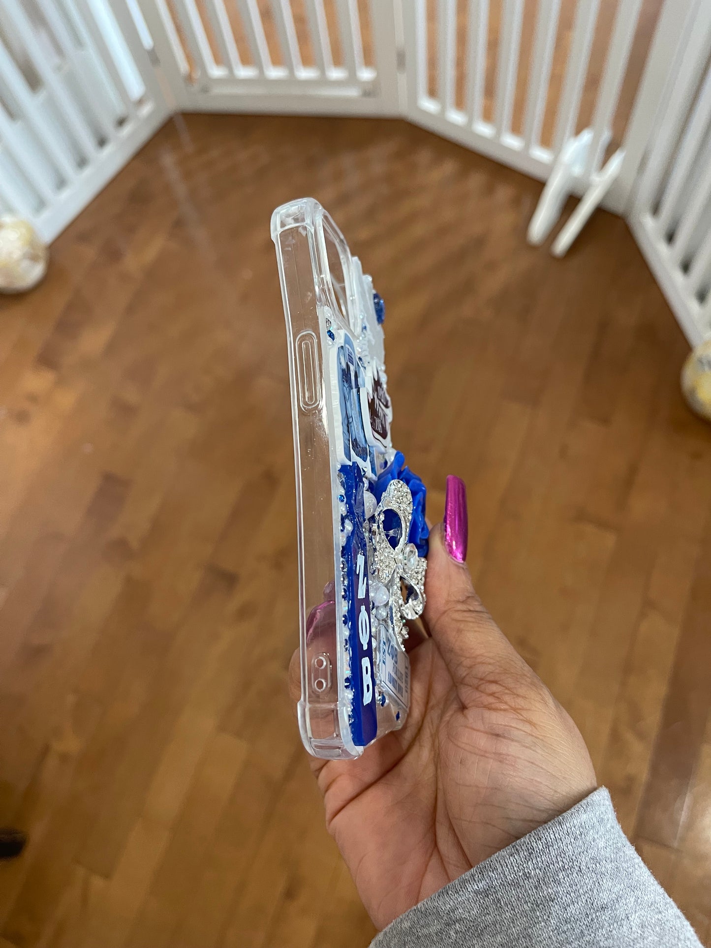 Blue Jeans and Sneakers Sorority Inspired Ready-to-Ship snap on phone case with protective bumper guards for the iPhone 14 (regular)