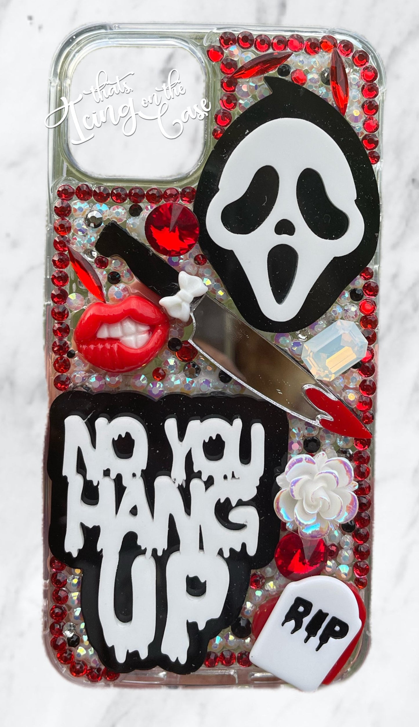 Such a Scary Cutie Themed Ready to Ship Snap On Bling Phone Case with Protective Bumpers for the iPhone 13 and iPhone 14