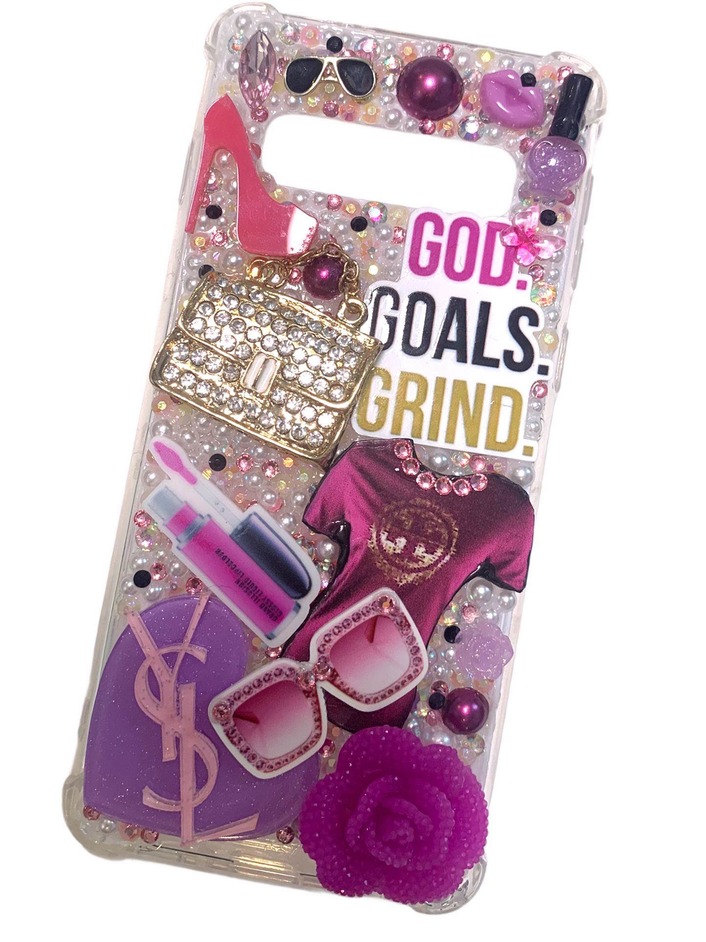 God Goals Grind Ready To Ship snap on phone case with protective bumper guards for the Samsung Galaxy S10