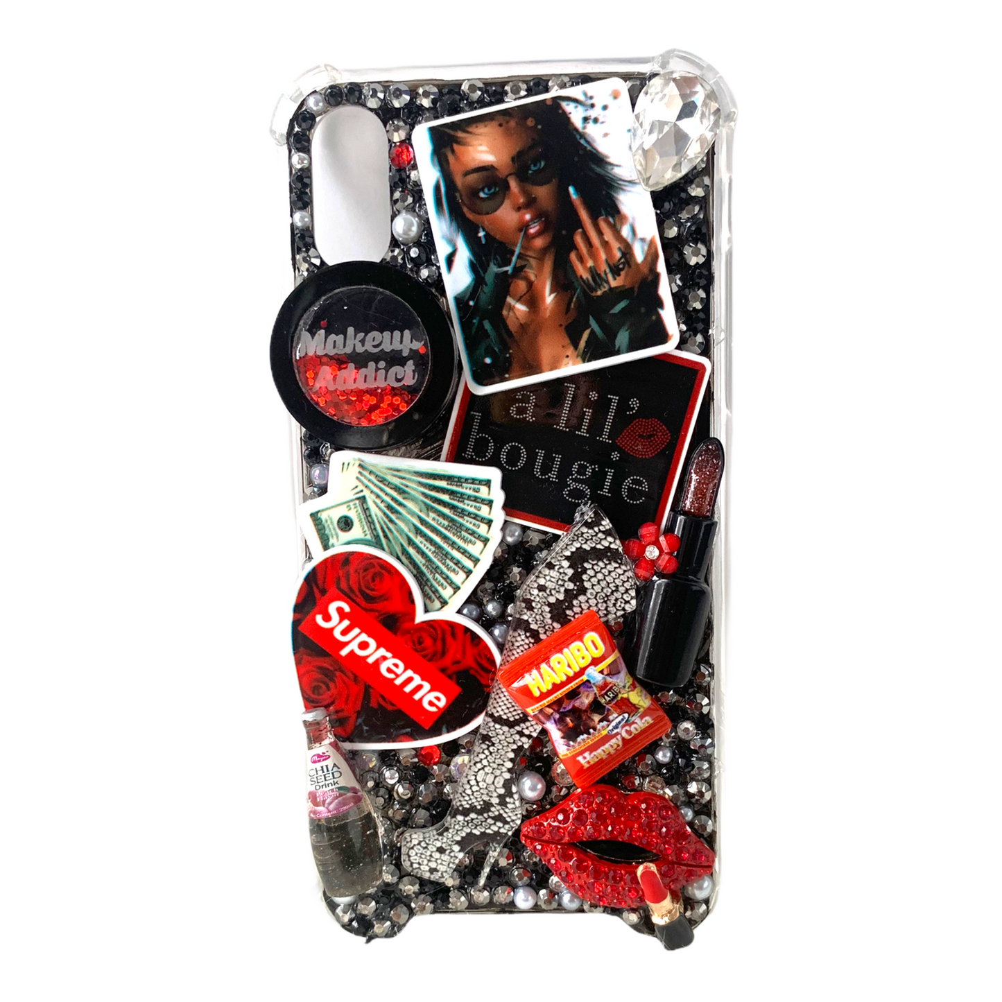 A Lil’ Bougie Ready To Ship snap on phone case with protective bumper guards for the iPhone X