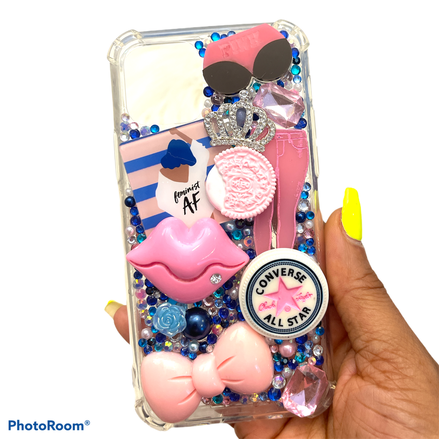Feminist AF Themed ready to ship snap on phone case for the iPhone 11 Pro with protective bumpers