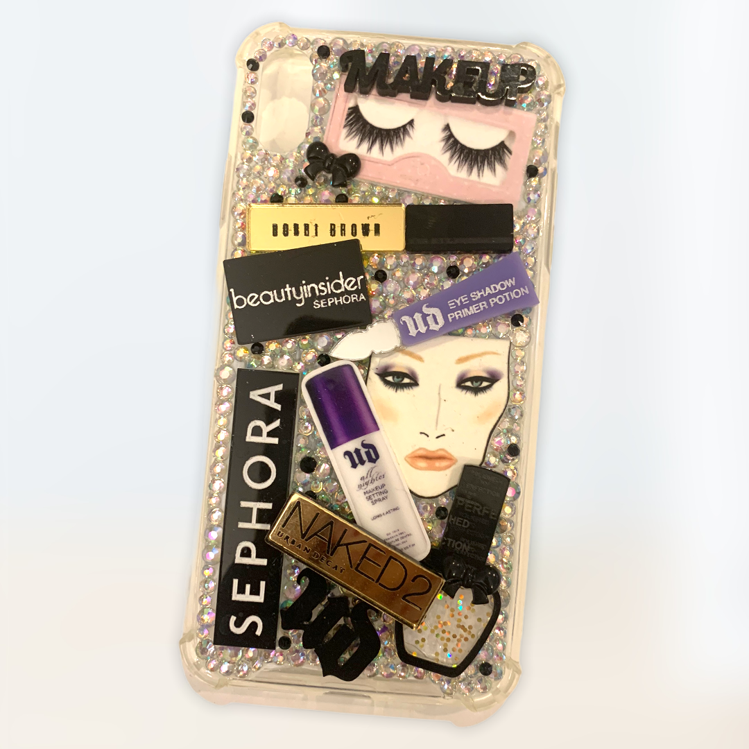 Make Me Up Ready To Ship snap on phone case with protective bumper guards for the iPhone X Max