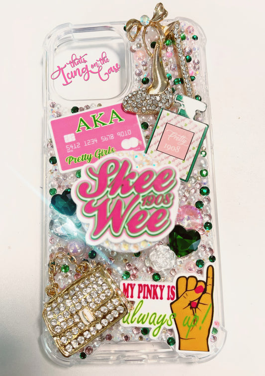 Pinky Stays Up - Ready to ship Snap on phone case with protective bumpers for the iPhone 13 Pro Max