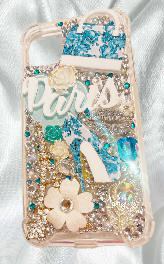 Blinging in Paris ready to ship snap on phone case with protective bumpers for the iPhone 11