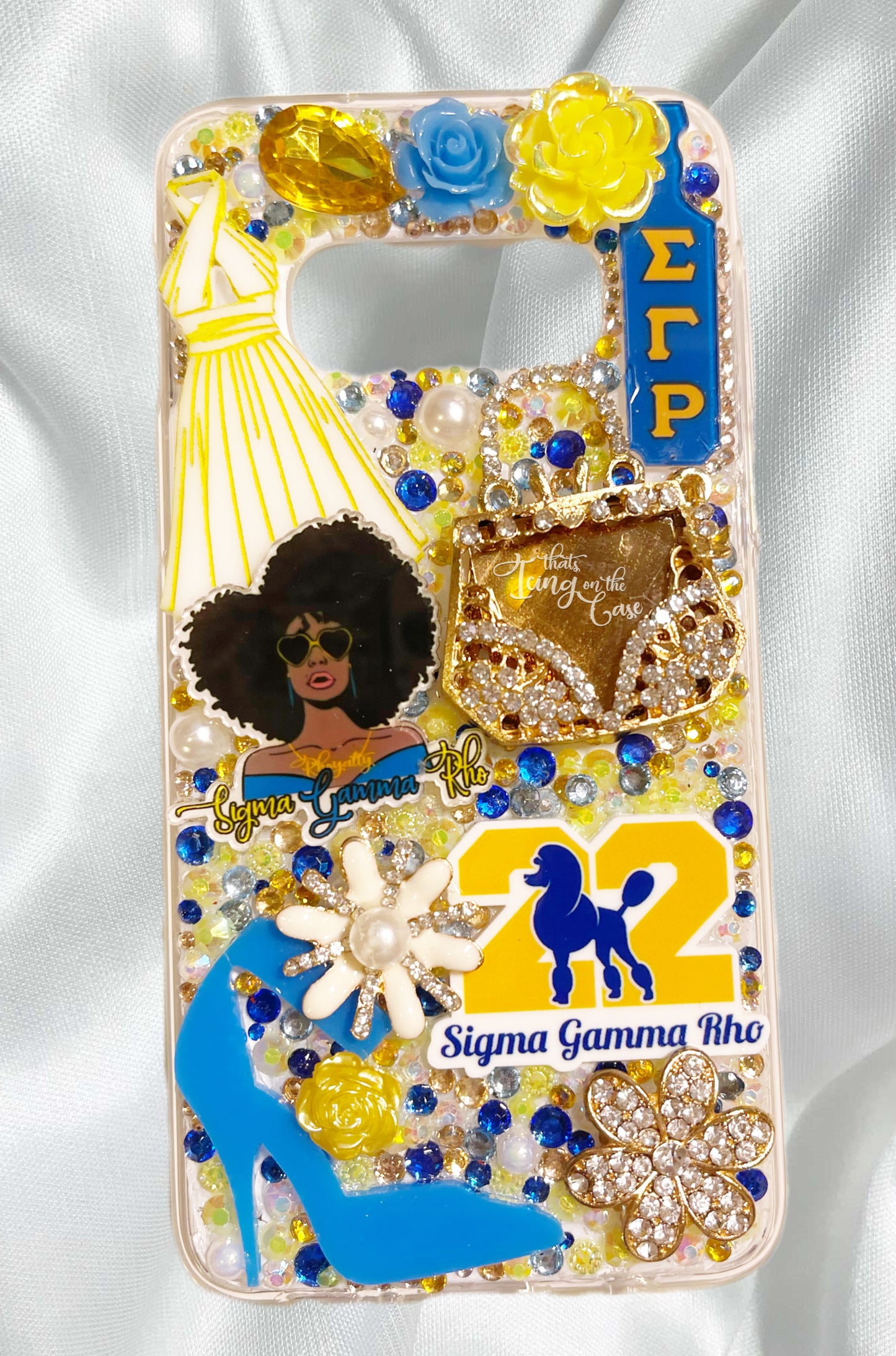 Sigma Gamma Rho ready to ship case with protective bumpers for the Samsung Galaxy 10e
