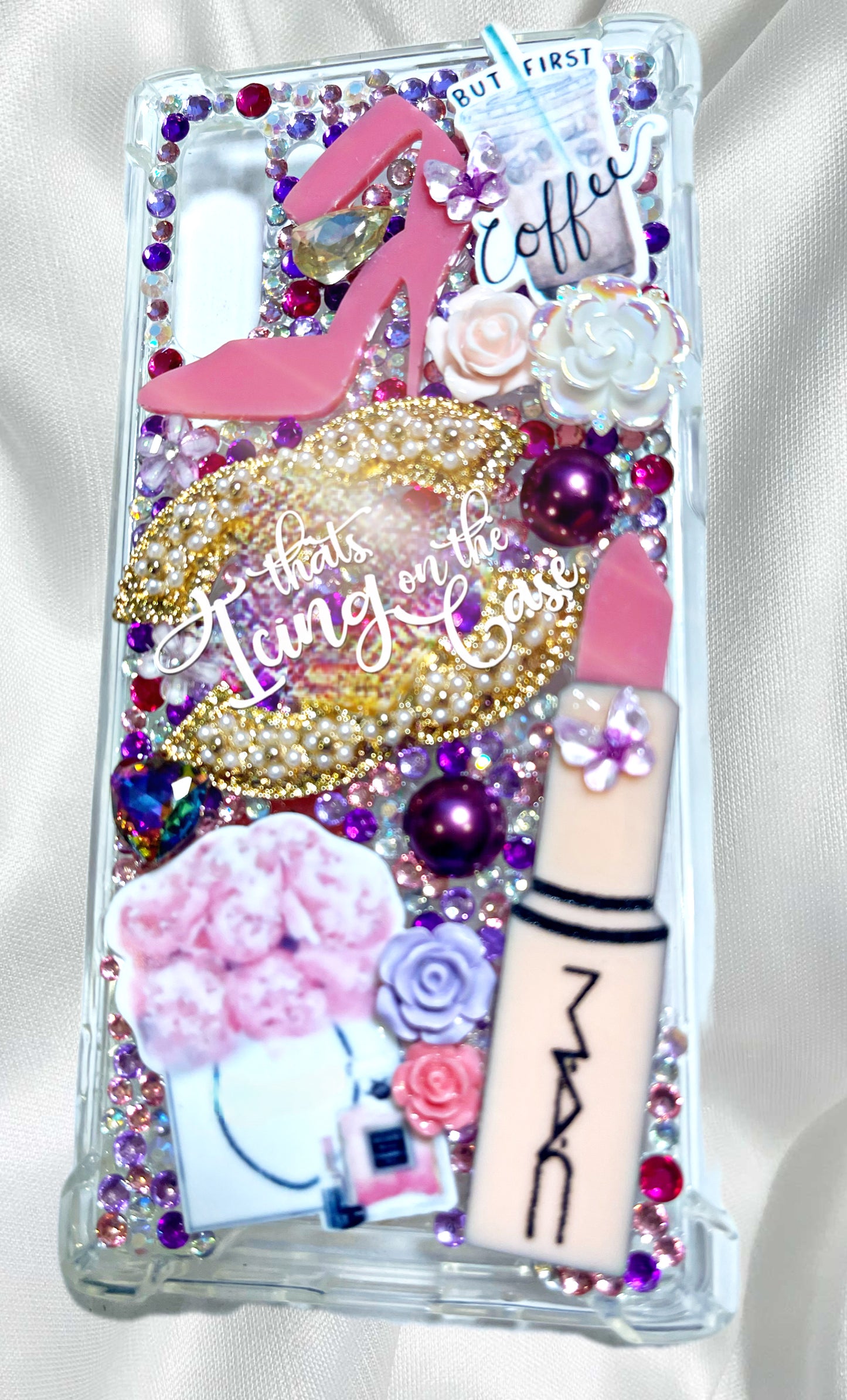 But First Coffee Ready To Ship snap on phone case with protective bumper guards for the Samsung Galaxy Note 10