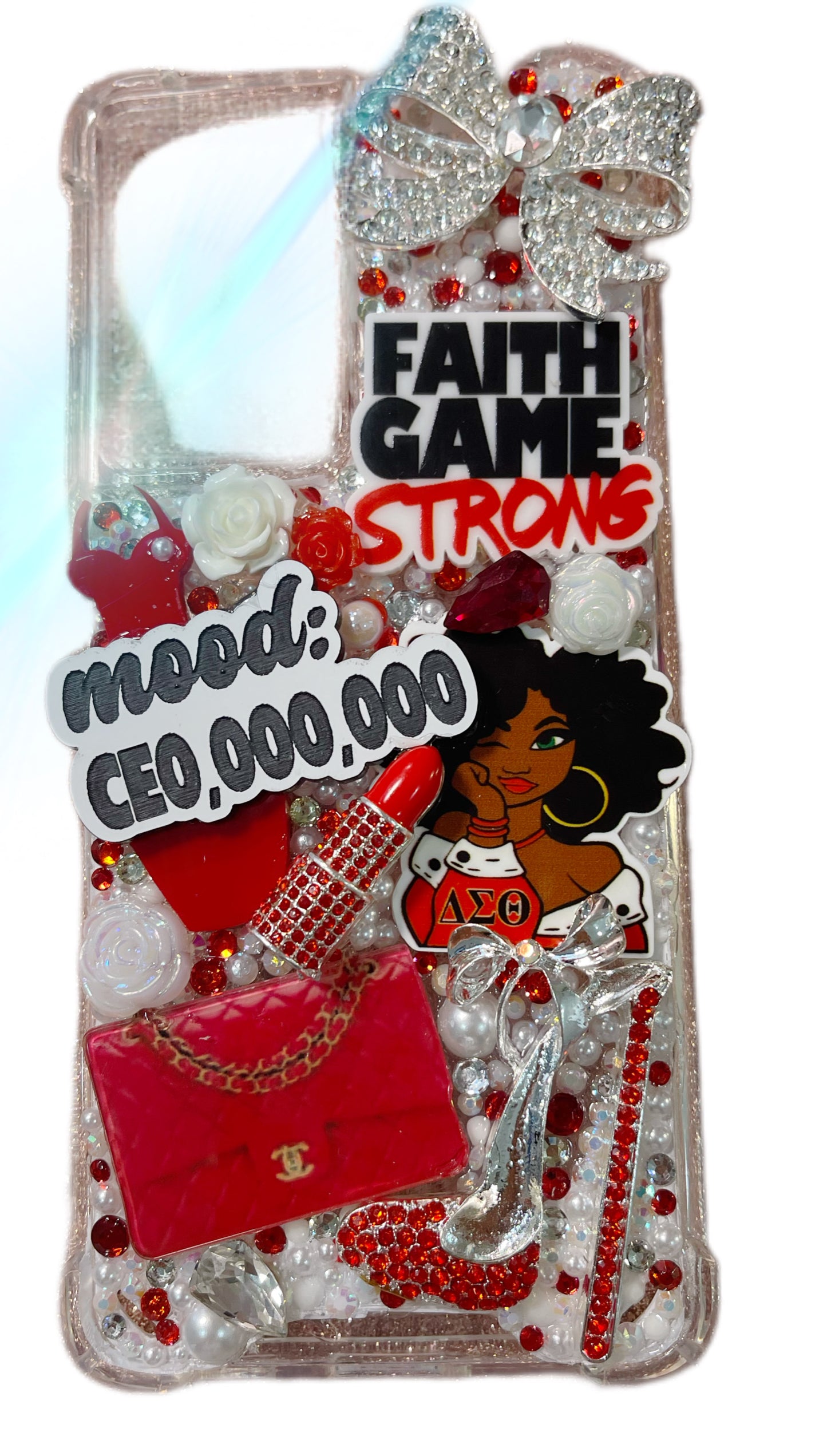 Faith. Mood. Delta. Bling. Ready to ship snap on phone case for the Samsung Galaxy S21 Ultra
