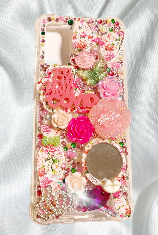Pink Floral Eff You Covid Ready To Ship snap on phone case with protective bumper guards for the Samsung Galaxy S20
