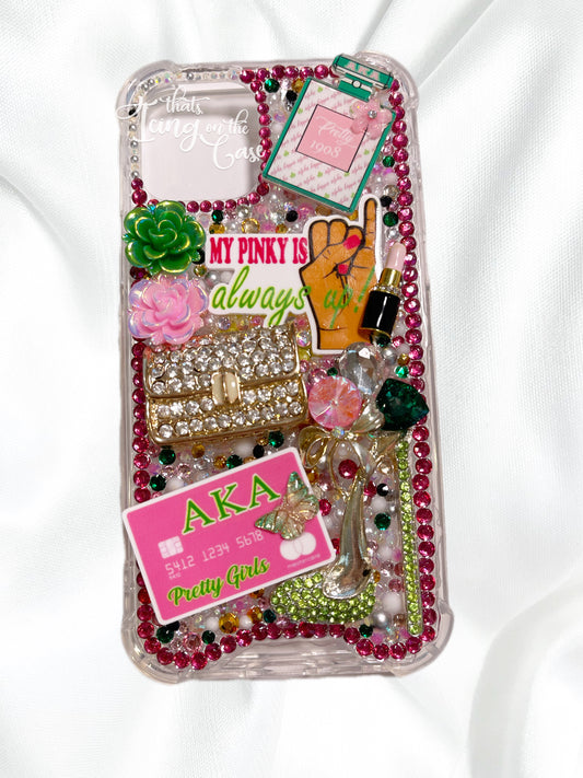 My Pretty Pink Pinkie AKA ready to ship snap on phone case for the iPhone 12 and 12 Pro with protective bumper guards