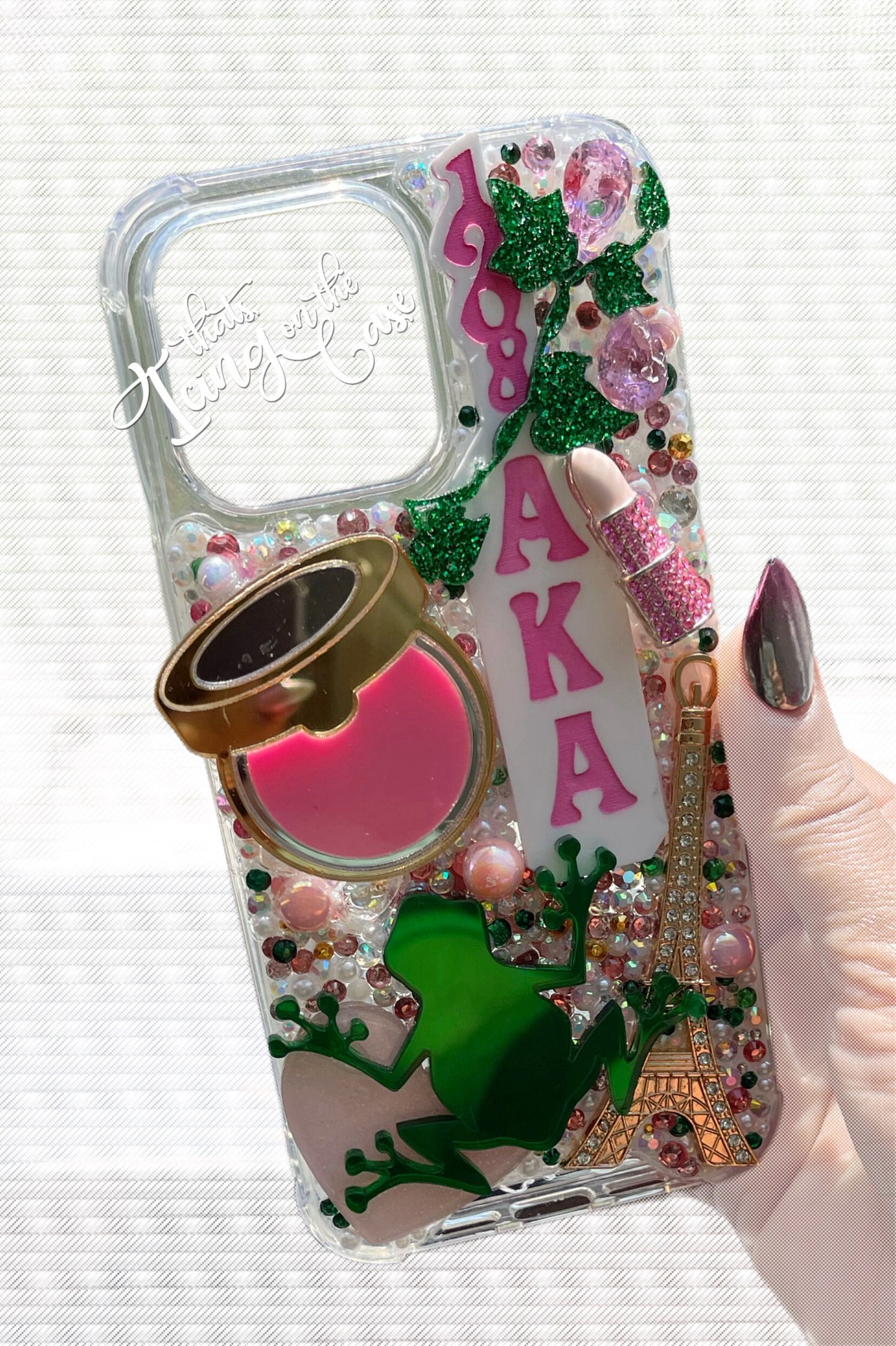 Ready to Ship Feelin Froggy Sorority Themed Snap On Phone Case with Protective Bumper Guards for the iPhone 14 Pro Max