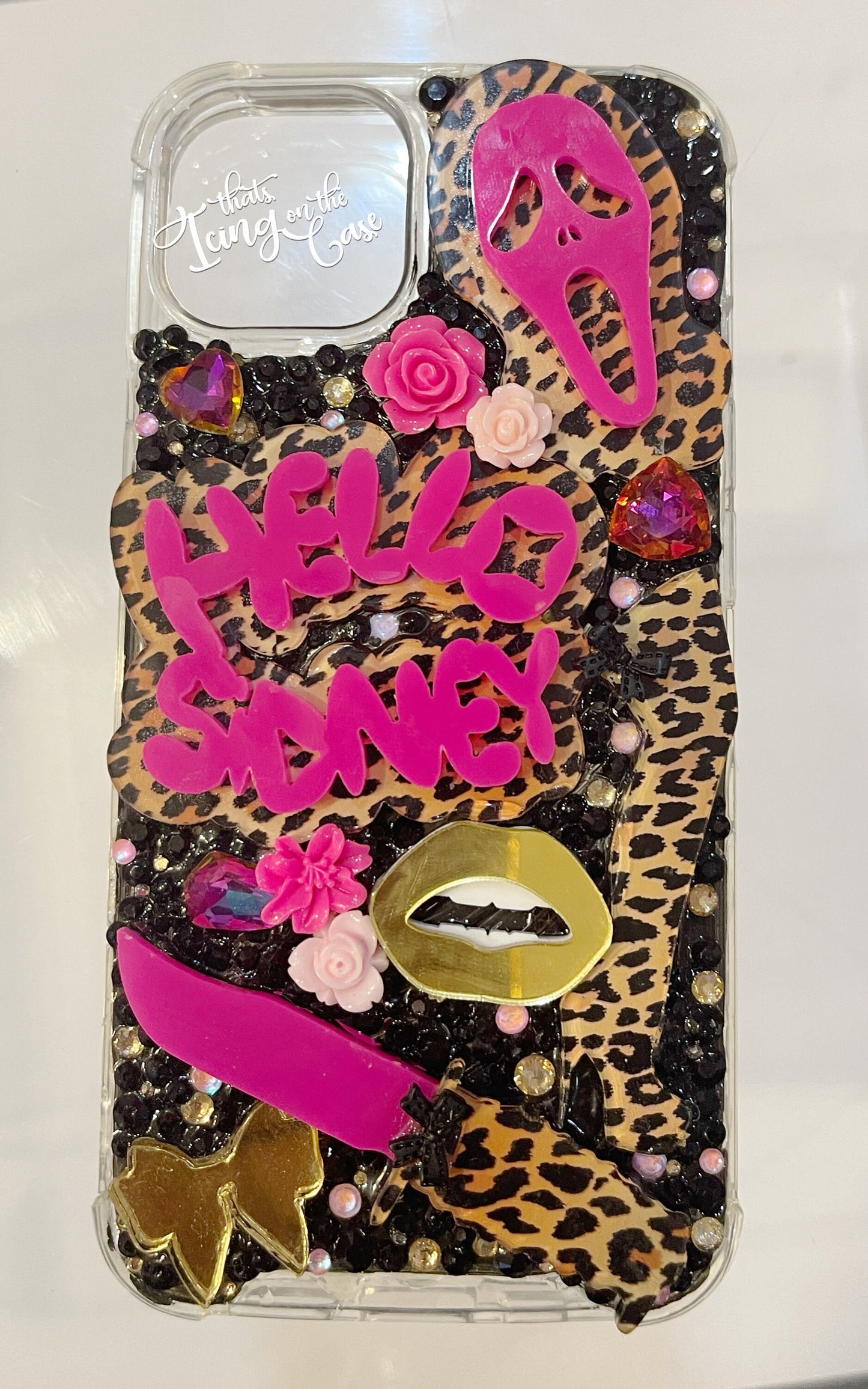 Exotic Hello Sidney Themed Ready to Ship Snap On Phone Case with Protective Bumper Guards for the iPhone 13 and iPhone 14