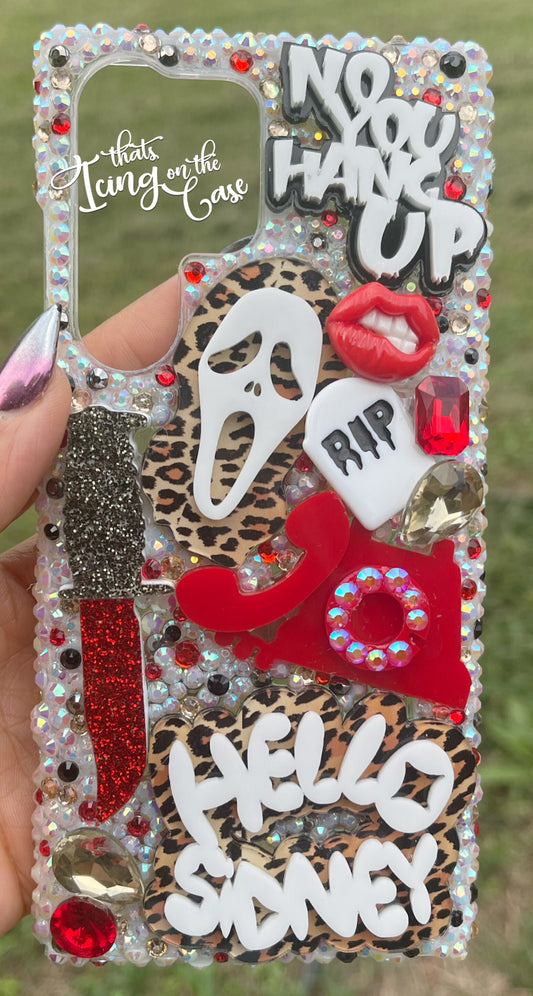 Dont Hang Up Sidney Ready to Ship Snap On Rhinestone Bling Phone Case with Protective Bumper Guards for the Samsung Galaxy S23