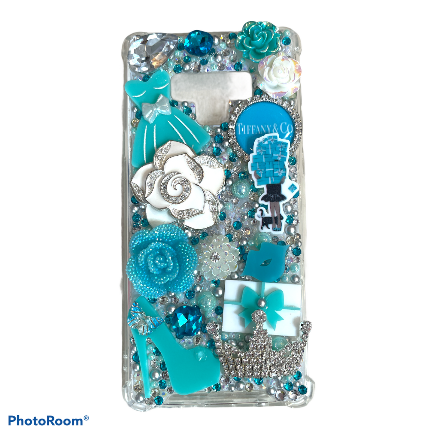 Tiffany inspired ready-to-ship snap on phone case with protective bumpers for the Samsung Galaxy Note 9
