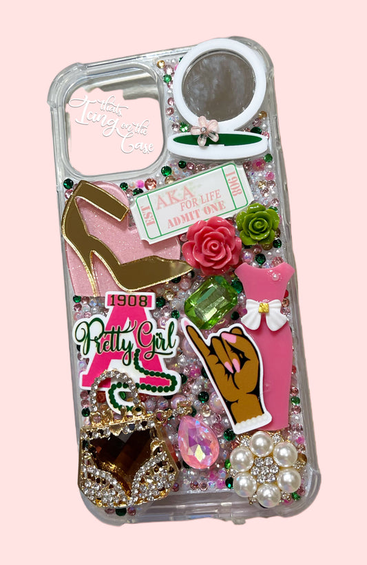 Pinky Up Please- Ready to ship snap On phone case with protective bumper guards for the iPhone 13 Pro Max