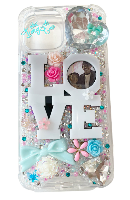 LOVE personalized memory case with protective bumper guards for the iPhone 12 Pro Max and 13 pro max